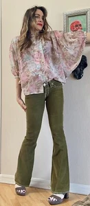Vintage 70s Byer California Floral Rose Pastel Batwing Cape Top M - Bild 1 von 9