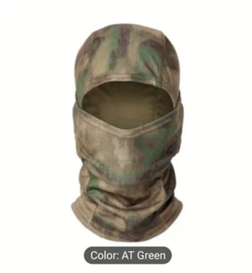 AT Green Camouflage Hunting Balaclava Head Cover Lightweight Form Fitting New - Picture 1 of 5