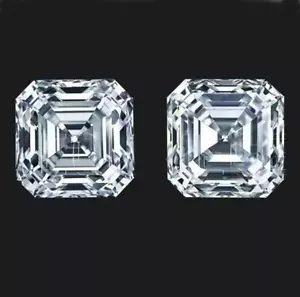 Pair lab Grown CVD Diamond 4.5X4.5 MM Asscher D Color IF Clarity Certified - Picture 1 of 5