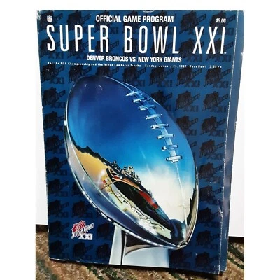 NFL Super Bowl XXI 1987 Program Broncos Giants Fair-GOOD - Image 1 of 2