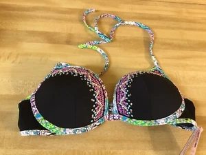 NWT Victorias Secret SWIM THE HOTTIE HALTER BANDED PUSH UP BIKINI TOP- SIZE 34b - Picture 1 of 9