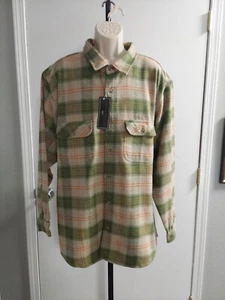 Field & Stream 1871 Men's Tan & Green Plaid Flanner Shirt, NEW, Size XXL - Picture 1 of 11