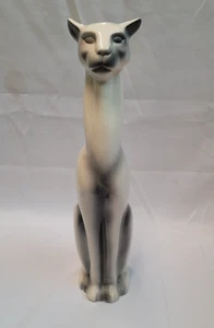 Vintage Large Ceramic Cat Figurine Statue 17.5" Egyptian Siamese Cat Figure - Picture 1 of 13