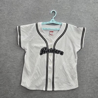 Camisa de béisbol Oakland Raiders para mujer con botones XL blanca bordada Foto 1 de 4
