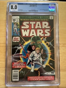 Star Wars #1 CGC 8.0 White pages. Newstand variant - Picture 1 of 3