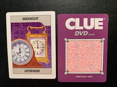 Clue DVD  MIDNIGHT Time Card  Game Replacement Piece 2006 Hasbro - Image 1 of 3