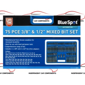 (01519) BlueSpot 75pce 3/8" & 1/2" Mixed Bit Set (Lifetime Guarantee) - Picture 1 of 2