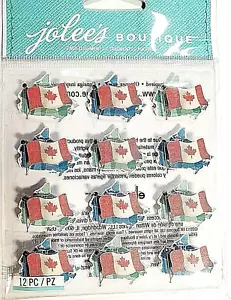Canadian Flag Repeats Maple Leaf Canada HTF Jolee's 3D Stickers - Picture 1 of 2