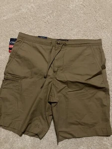 NWT Chaps Performance Sz 36 Men's Stretch Golf Cargo Shorts Khaki/Brown Comfort - Picture 1 of 5