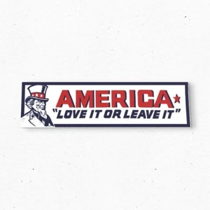 AMERICA LOVE IT OR LEAVE IT Bumper Sticker - USA Vintage Style - Vinyl 80s 90s - Picture 1 of 1