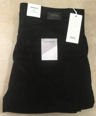 Brax Carola Feminine Fit Cosy Corduroy Cord Trousers Size 14-20 BNWT £105 Black