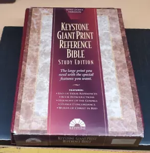 Holy Bible Keystone Giant Print Red Lettering King James Version 1995 USA - Bild 1 von 12