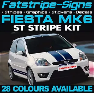 passend für FORD FIESTA MK6 ST ST ST STREIFEN GRAFIKAUFKLEBER AUFKLEBER AUTO VINYL ZETEC - Bild 1 von 2