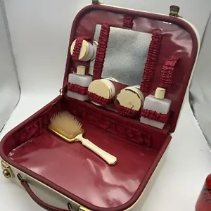 Vintage Vanity Case & Contents 1950s 1960s Cheney England - Foto 1 di 10