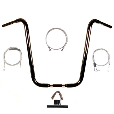 Комплект руля 1 1/4 дюйма черный 22 дюйма вешалка для обезьян 1990-1995 Harley-Davidson Softail - Изображение 1 из 2