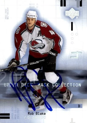 Rob Blake - Signed 2001-02 Upper Deck Mask Collection Card #23 - Avalanche - Image 1 of 2