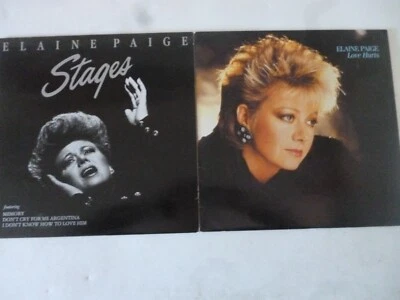 2 ELAINE PAIGE LP ALBUMS - STAGES - LOVE HURTS - Excellent Condition. - Image 1 of 4