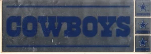 Pegatina parachoques vintage años 70 Dallas Cowboys cromada plateada y azul con 4 paneles - Imagen 1 de 2