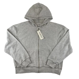 NWT Mens Hoodie XL Gray Fleece Long Sleeve Pockets Full Zip Jacket NYL Wear - Picture 1 of 10