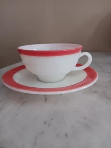 Pyrex Flamingo Pink Cup & Saucer - Picture 1 of 6