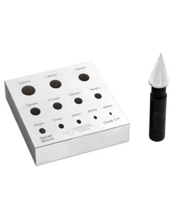 Oval Bezel Forming Block 12 Holes Round 4-16mm And Punch 17° Durston-2244 - Picture 1 of 3