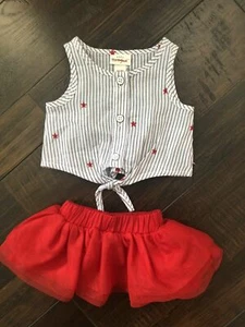 New Cat & Jack Baby Girls Size 3-6 months Outfit Red Tutu 4th Of July america - Picture 1 of 1