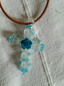 Swarowski Kreutz Anhänger Blau oder Gelb - Bild 1 von 2