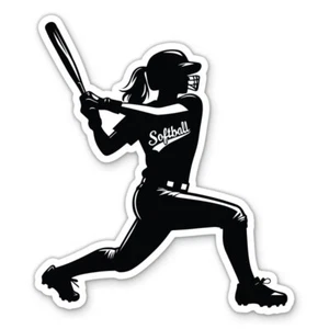 Softball Player Vinyl Sticker - for Water Bottle Phone Car Tumbler Laptop - Picture 1 of 1