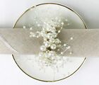 Fennco Styles Handmade Beaded Ivory Faux Pearl Wreath Napkin Holders, Set of 4