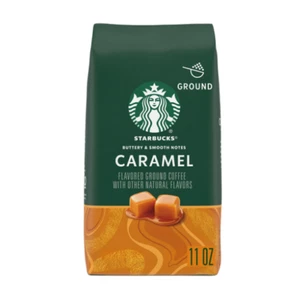 Starbucks Arabica in grani caramello, aromatizzato naturalmente, caffè macinato, 11 oz - Foto 1 di 7