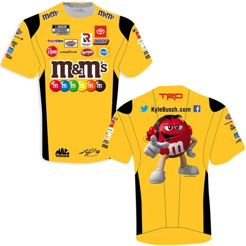 Kyle Busch Nascar 2022 Youth Yellow Sublimated Uniform Shirt, X-Small Cover