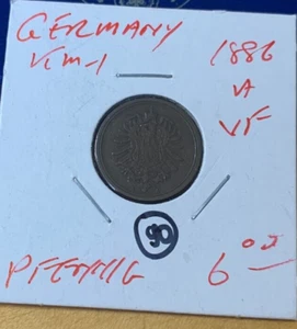 Germany-Empire Pfennig 1886-A Copper KM#1, Coin #90 - Picture 1 of 2