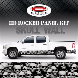Skull Wall Rocker Panel Graphic Decal Wrap Truck SUV - 12" x 24FT - Picture 1 of 3