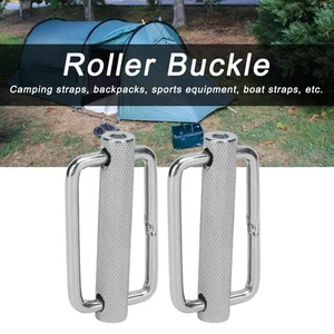 2pz Fibbia Scorrevole Acciaio Inox Rettangolare Regolabile Roller Belt Fibbie J7Y0 - Foto 1 di 9