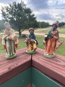VTG Nativity Figures Three Kings Wise Men 6 1/4” Handpainted Italy Paper Mâché - Picture 1 of 23