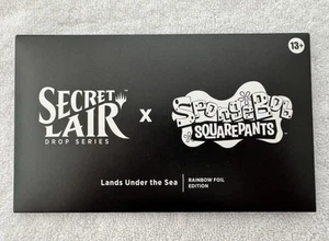 MTG Secret Lair x SpongeBob SquarePants Lands Under The Sea-Rainbow Foil Edition - Picture 1 of 2