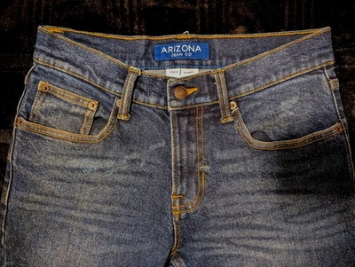 Pantalones de mezclilla Arizona ajustados flexibles azules, para hombre 29x29, lavado oscuro, clásicos, elásticos. Foto 1 de 4