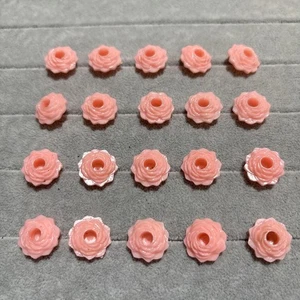 Vintage Hard Plastic ROSE Flower Cake Decor Candle Holders Light Pink, Lot Of 20 - Picture 1 of 6