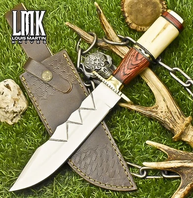LMK Forged Bowie Knife AUS-10 Steel Bone Brass Guard Decoration Unique - Image 1 of 4