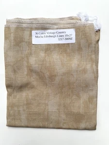Zweigart 18x27 Edinburgh Linen Vintage Country Mocha 36ct Hand Dyed Cross Stitch - Picture 1 of 6