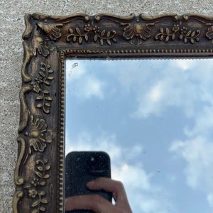 Vintage verzierter Gold Gesso Kunst Bilderrahmen viktorianischer Stil passt 10x12 mit Spiegel - Bild 1 von 9