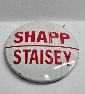 Bottone spilla campagna politica vintage anni 70 Shapp Staisey Pennsylvania 1,25" - Foto 1 di 4