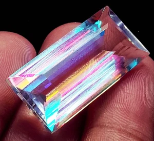 40To 45 Ct Certified Baguette Cut Mystic Quartz In Rainbow Color Loose Gemstone - Picture 1 of 6