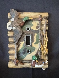 Vintage Lichtschalter Platte Abdeckung Stockenten fliegende Enten Jagd 6” x 4” - Bild 1 von 3