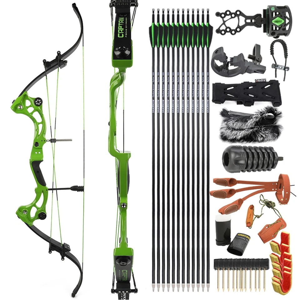 40-55lbs Recurve Bow Hunting Fishing 320FPS Compound Bow Archery Target Shooting - Image 1 of 4