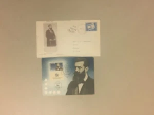 Two Israel Dr Herzel covers:1949 fdc with picture,1954 maxi card - Picture 1 of 1