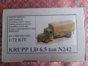 WESPE MODELS 72005 - s.Lkw (o) Krupp LD 6.5 ton N242 - Resin kit 1/72 - Foto 1 di 1