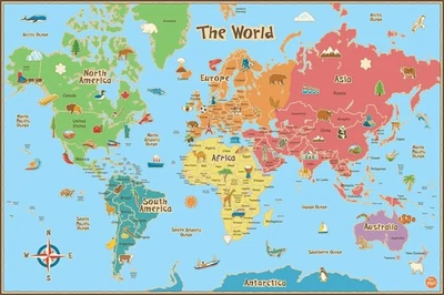 WallPops WallPops WPE0624:儿童世界干擦地图贴花 — 第 1/3 张图片