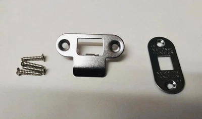 Pack of 10 National Hickman Chrome Door Standard Latch Face Plate Kit - Image 1 of 3