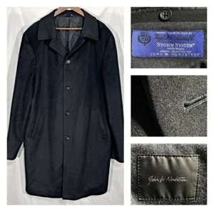 John W Nordstrom Loro Piana Storm System Black Wool Overcoat Top Coat 44XL - Bild 1 von 21